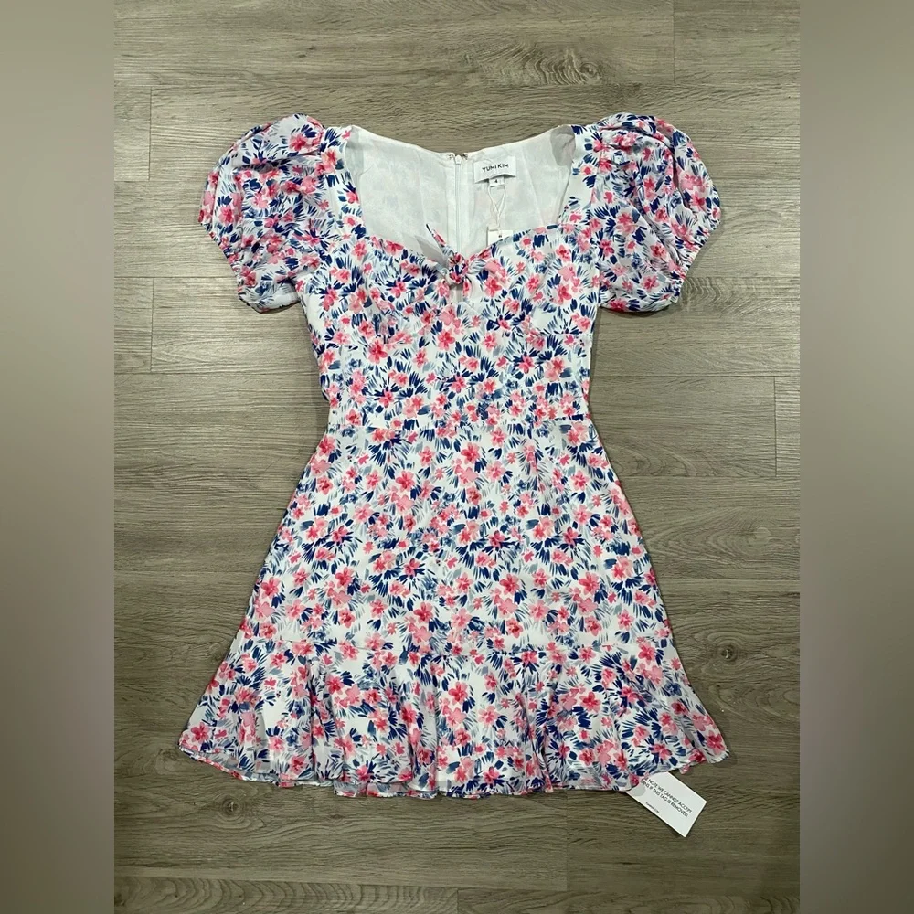 YUMI KIM Charlotte Floral Mini Dress Size 4‎ Floral Puff Sleeve Dress